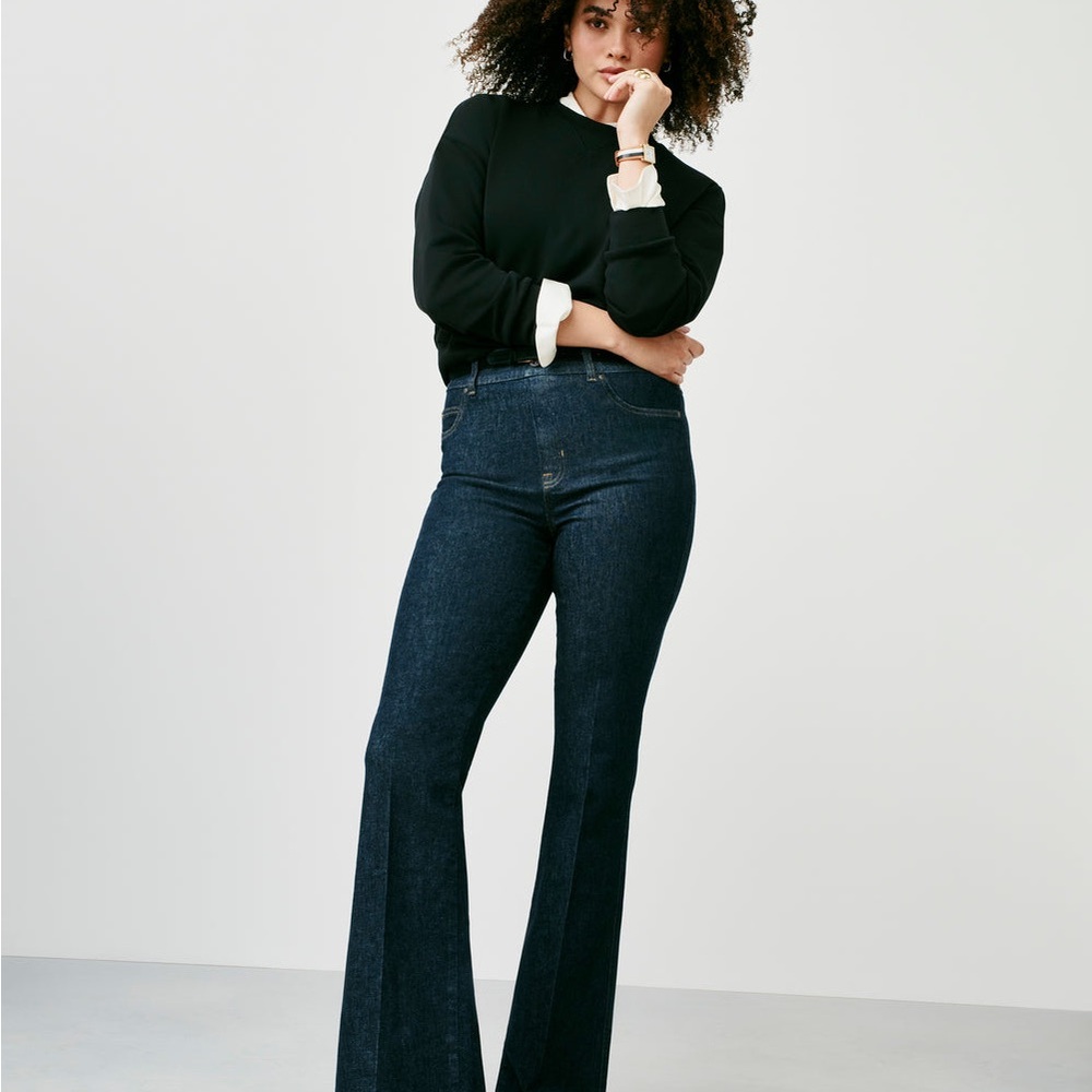 SPANX Dark Blue Wide Leg Jeans